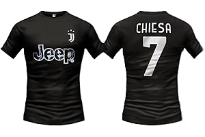 Sportbaer Fußballtrikot Federico Chiesa Saison 2022 2023 Schwarzes Trikot Größe 7 Zweites Trikot, offizielle Nachbildung zugelassen, Größen für Erwachsene und Kinder.