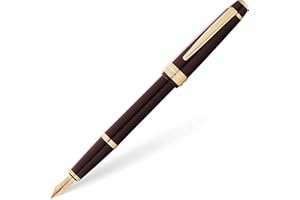 Cross Bailey Light - Penna stilografica, spessore pennino XF, in confezione regalo, colore: rosso con finiture dorate