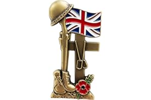 UORRHAW Battle Cross Pin Remembrance Day Badges Soldier Veteran Helmet Boot Red Poppy Brooch Pins Lest We Forget