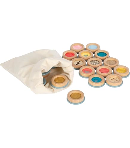 Small Foot – Caja Sensorial De Madera Con Lentes, Embudos Y Textil, Juego De Reconocimiento Para Niños