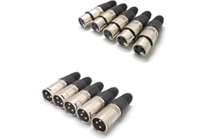 SKYCABLE SIENOC Lot de 5 paires de connecteurs audio XLR mâle/femelle 3 broches pour microphone