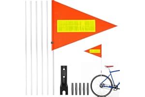 YEAPEAK Seguridad Bandera para Bicicleta, Banderín De Seguridad, Seguridad Bandera para Ciclismo,Bandera con Soporte De Montaje, Adecuado para Bicicleta, Silla De Ruedas (Naranja)