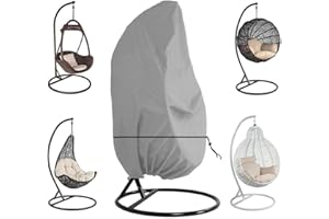 HONCENMAX Jardín Funda para Silla de Cocoon - Cubierta para Silla Colgante - Mantén Tu Balancín De Mimbre Protegido - Impermeable Muebles Funda - Tela Oxford con Forro de PVC