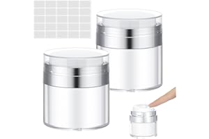 angelikashalala 2 Stück Airless Pumpspender, Pumpspender, Pumpflasche, Creme Pumpspender Creme Behälter Cremedose Leer Cremetiegel Vakuumflasche Cosmetic Cream Jar für Creme15ml/30ml/50ml
