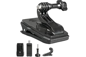 leruiyezs Soporte Clip de Montaje de Correa con Rotación 360° para Cámara de Acción Compatible con GoPro Hero 13 12 11 10 9 y dji Action 5 Pro para Vlog y Deportes al Aire Libre