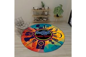 Z·Bling Tapis de Batterie électronique Non Glissants,Tapis Batterie Tapis De Tambour Tapis Insonorisé,pour Kits De Batterie électronique Grosse Caisse Caisse Claire Et Autres Jeux De Bases 160cm,Rond