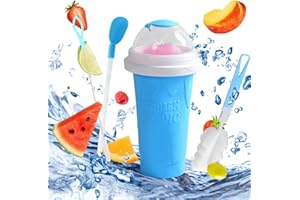RAVEPARTY Slush Becher, Slushy Maker, Slush Maschine, Slush Becher Silikon Squeeze Cup Slush Eis Becher für kneten Gefrorene Maker Smoothie Becher, Slush Cup mit Strohhalmlöffel.
