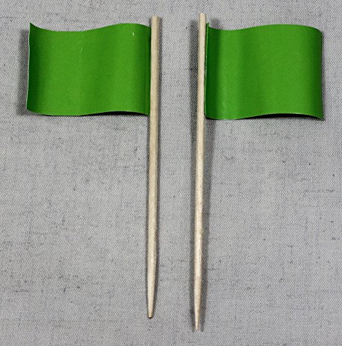 Party-Picker Flagge Uni Grün Papierfähnchen in Profiqualität 50 Stück Beutel zum selber beschriften