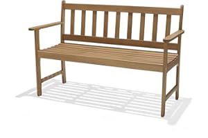 CHILLVERT KCH454 - Banco de Jardín Milán de 2 Plazas Madera de Eucalipto FSC 51,9x118,5x79,9 cm para Jardín, Porche o Terraza Color Natural Fácil de Limpiar