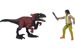 Jurassic World Toys Jurassic World Dominion Kayla Watts i Pyroraptor Human and Dino Pack z 2 figurkami akcji i akcesoriami, zestaw zabawek i kolekcji, wielokolorowy (GWM27)