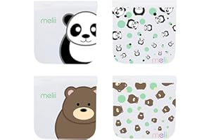 melii Bolsas reutilizables de Eva para aperitivos, paquete de 4, 2 panda + 2 osos, 21220