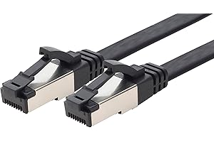 3,0 m Cat 8 Patchkabel flach schwarz 40 Gigabit Netzwerkkabel Ethernet LAN Kabel 40 Gbits 2000 Mhz Patchkabel Cat8 Kabel LSZH TPE PIMF Rj45 Stecker 1 Stück - 3,0 m