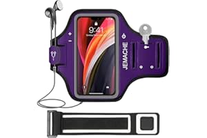 iPhone 13 Mini, 12 Mini Armband, JEMACHE Gym Laufen Übung Workouts Arm Band Case für iPhone 13 Mini, 12 Mini mit Kartenhalter (Lila)