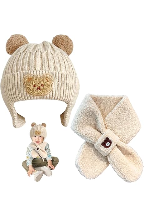 Kinder Mütze Schal Handschuhe Set - 3-teiliges Winter-Set Aus Polyester