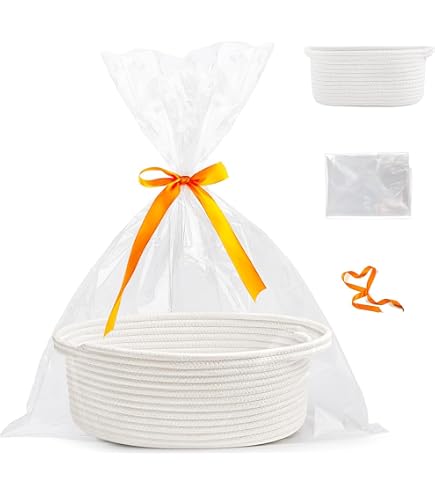 Set di 6 cestini regalo vuoti per regali, cestino regalo in cartone con manici, nodo ad arco e sacchetti regalo trasparenti, per feste di Natale (nero