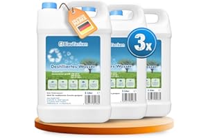 Blautanken 3X Destilliertes Wasser 5l Kanister - Demineralisiertes Wasser gemäß VDE 0510 - Destiliertes Wasser für Auto, Aquarium, Dampfbügeleisen u.v.m. - Distilled Water - Chemisch rein