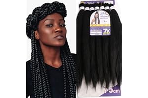 SER MULHER CAPELLI SINTETICI JUMBO PER TRECCINE AFRICANE. 609 GR, 75cm UN PACCHETTO PER COMPLETARE IL LOOK. HAIR BRAIDING EXTENSION (1 NERO)