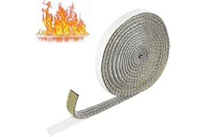 BAVUNV Kamin Dichtband, Ofendichtschnur Kamindichtung Selbstklebend, Feuerfestes Dichtungsband Selbstklebend Dichtung für Kaminofen Ofenrohr Kamintür Schornsteinverlängerung (3mm*15mm*5m)