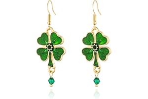 TISSGIRL St Patrick's day Earrings, Clover Earrings for Girls Women, Good Luck Shamrocks Jewelry, Charm Irish Party Gift