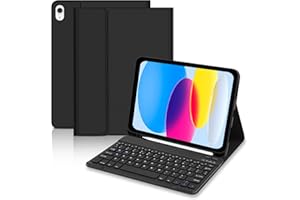 LIELAX Keyboard Case for iPad 10th Generation 10.9“2022, Case with UK Layout Keyboard for iPad 10.9 Inch, Slim Smart Case With Detachable Wireless Bluetooth Keyboard for iPad 10th Gen 10.9 2022, Black