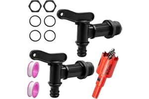 Hojalis Lot de 2 Robinet Cuve Plastique, Robinet Recuperateur Eau de Pluie, Adaptateur Robinet Tuyau Arrosage, Robinet de Rechange en Plastique, pour le Jardin, l'Industrie, Recuperateur Eau de Pluie