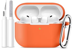 Mastten Kompatibel mit AirPods Pro 3 Hülle - Weiche Silikone Schutzhülle für Apple AirPods Pro 3 Case Hülle 2025 - Schockfeste Case mit Drahtloser Ladefunktion, Sichtbarer Front-LED, Orange