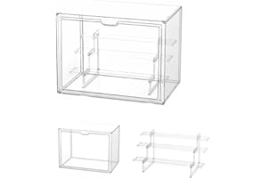 Dasellfa Vitrine Schaukasten Plexiglas Box, Acryl Vitrine, Sammlervitrine mit Tür, Für Minifiguren, Figuren Vitrine Kleine, Action Figuren Spielzeug, Modellautos, Sammelfiguren (36*23*27cm)