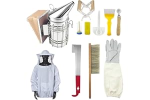 DYJD Beekeeping Tools Kit Accessories Set Bee Hive Starter Kit Beekeeper Supplies with Beehive Smoker Brush Scraper,11pcs