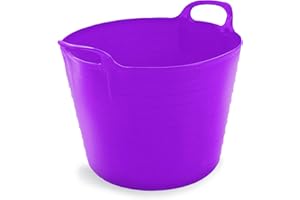 NEAT. Neat Plastics 42L Flexi Tubs 1 Pack - Versatile Large Garden Tubs with Handles, Handy Builders Buckets Heavy Duty, Ideal Bath Bucket & Flexi Bucket, Durable Flexible Buckets for Home & Garden (Purple)