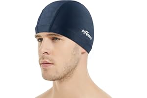 Firesara Bonnet de Bain Lycra Lycra Bonnet de Natation Anti-déchirure Confortable Non-Glissement pour Hommes Femmes Cheveux Courts Longue Adulte