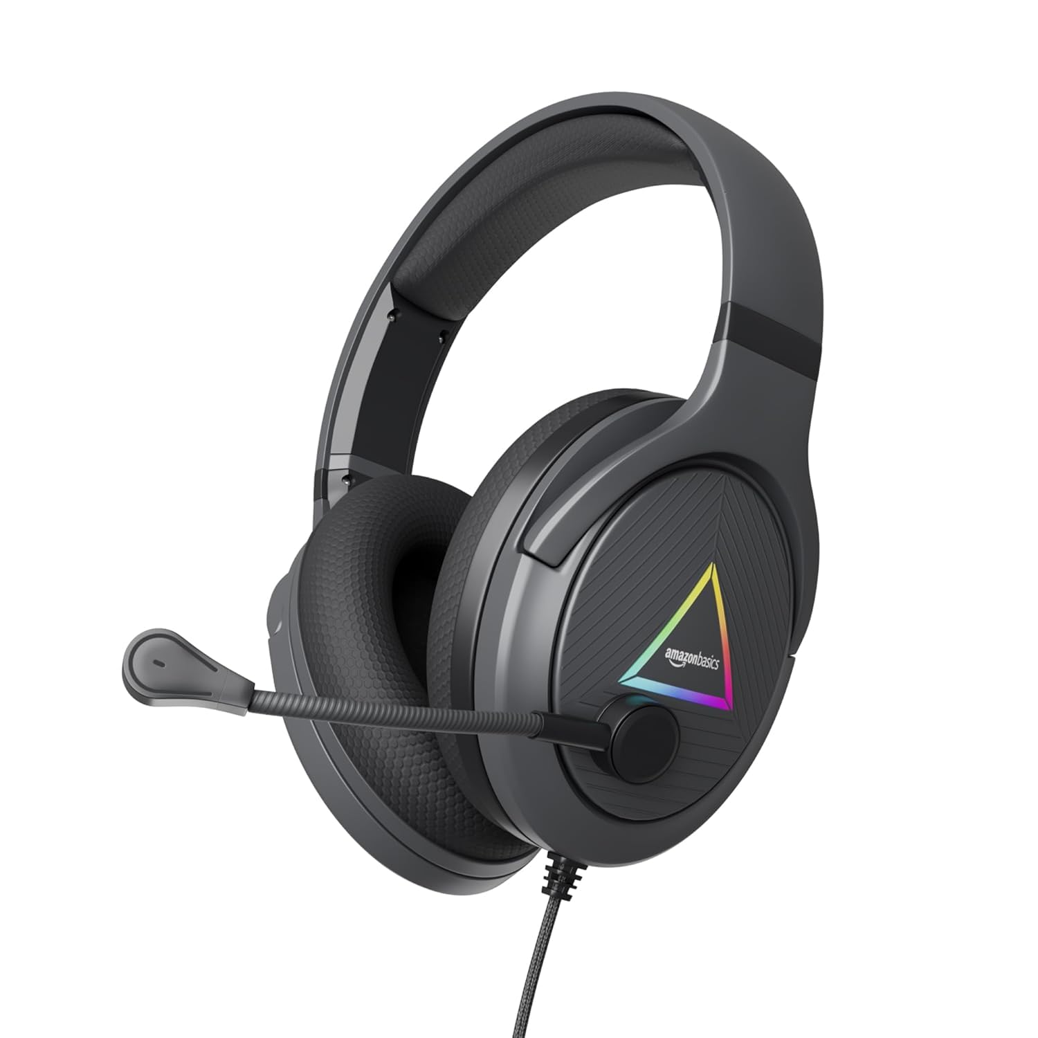 amazon basics 7.1 USB Gaming Wired Over Ear Headphones with Mic | Virtual Surround Sound | 50mm Driver | RGB LEDs (Black)