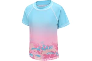 Aisyee Girls Rash Vest Long Sleeve Swimsuit Kids Quick Dry Swim Top Girls Swimming Costume Age 5-16 Years