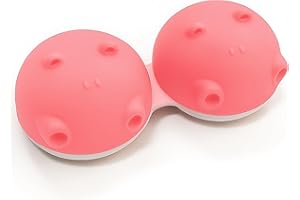 SPORTS WORLD VISION 1PC Estuche para Lentes De Contacto con Diseño De Hipopótamo Rosa de | Caja contenedora con diseño de Animales | Caja Ligera y portátil para Guardar Lentes