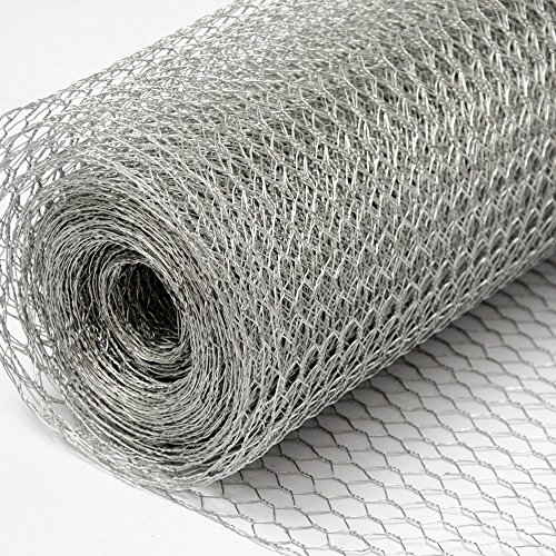 Maschendraht Kaninchendraht Drahtgitter Sechseckgeflecht | 25m Drahtrolle | 75cm(H) | Maschenweite 13x13mm | 0.9mm verzinkt - 2