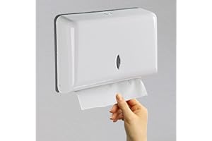 Paper Towel Dispenser,LIROPAU Hand Paper Towel Dispenser,Wall Mounted Multifold Tissue Dispenser C-Fold Single Fold Hand Towel Dispenser for Hotel Bathroom Kitchen Restaurant (White)