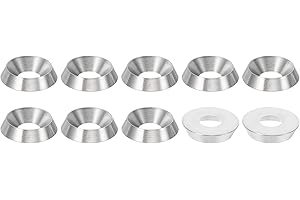 PATIKIL M6 Finish Senkkopfscheibe, 10 Stück 16mm Durchmesser, 3,5mm hoch, massiv aus 304 Edelstahl, CNC-Finish Cup Scheibe Schraubenkopfdichtung für industrielle Konstruktion