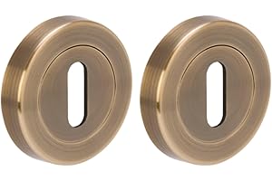 HUNTA HANDLEZONE® 2 Pack Keyhole Door Lock Escutcheon Covers - Antique Bronze