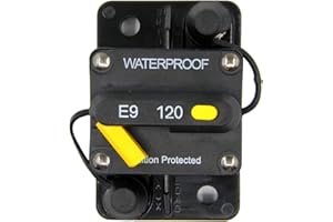 RKURCK 12V-48VDC 120A Waterproof Surface-Mount Circuit Breaker with Manual Reset for Marine Trolling Motors Boat ATV 120Amp