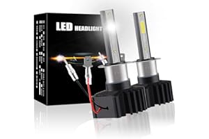 Sidaqi H1 LED Headlight Bulbs,60W 12000LM 6500K Wireless H1 Headlight Car Conversion Kit Lights for DRL Fog Light Plug and Play-2 PCS