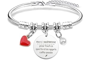 RGHSZ Bracelet Maitresse Merci Maitresse Cadeau Maitresse d'école Maternelle Professeur,Cadeau Maitresse Noel Pâques