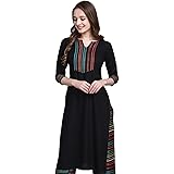 SIRIL Women's Rayon Foil Print Straight Kurta