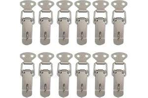 PUERHUACI Cierre de Palanca,12 Piezas Cierre de Resorte con Palanca Corchete Traba Muelle Cerradura de Cierres para Cajas de Tensión de Acero Inoxidable,Cerrojo Herramienta de Bloqueo del Gabinete