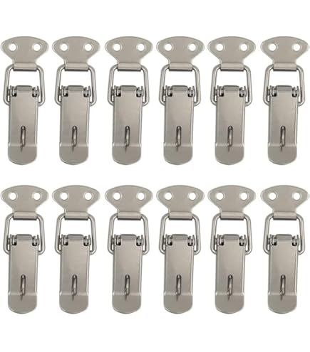 Fermagli A Molla In Acciaio Inox | 8 Pezzi | Chiusura A Leva | Per Scatole E Casse