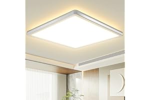 ZEMTY LED Ceiling Lights Square Panel, 29W 2650 LM Bathroom Lights Ceiling 3000K, 29.5 x 2.4cm Ultra-thin Flush Ceiling Light, IP44 Waterproof Bathroom Light Fixtures For Living Room Kitchen Bedroom Office