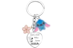 NIMTEVE St**ch Keyring Oh**a Keychain Gifts Birthday Gifts for Women Girls Friendship Gifts for Daughter Sister Niece Friends St**ch Stuff