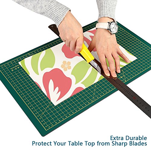 LeaningTech LTC® A3 (42cm x 28cm) Schneidematte Schneideunterlage PVC Selbstheilender Oberfläche,3 Schichten, einseitig 3,2mm Stärke, Anti-Rutsch Grün - 6