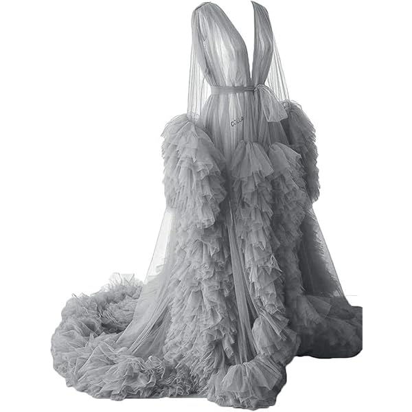 Peignoir En Tulle Femme Longue Et Transparente - Robe De Maternité, Mariée Ou Soirée Sexy