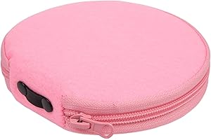 ELEZAY Small CD Case Round Felt 20 Capacity CD Storage Wallet DVD Disc Holder Pink