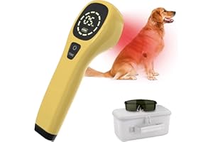 iKeener Dispositivo Terapia Mascotas/Veterinarios,Terapia Láser Aliviar Dolor Articulaciones Musculares,Portátil Terapia Luz Roja,Longitud Onda 650nm,808nm,para Perros,Gatos,Caballos Otros (Oro)