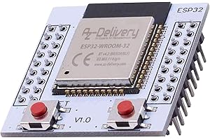 AZDelivery ESP32 WROOM-32 WLAN WiFi Bluetooth Microcontroller with free Adapter Board compatible with Arduino and Raspberry Pi including E-Book!